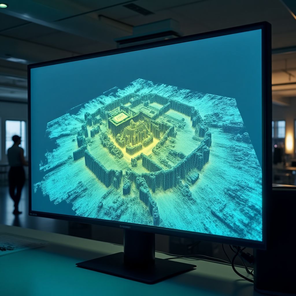 Imagen de un escaneo Lidar de ruinas antiguas
